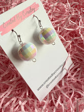 Load image into Gallery viewer, White Disco Ball Charm Earrings
