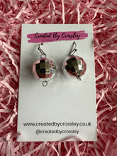 Load image into Gallery viewer, Silver Disco Ball Charm Earrings
