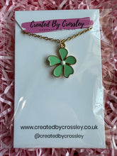 Load image into Gallery viewer, Green Flower Charm Necklace

