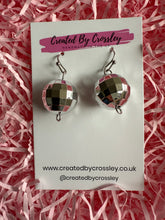 Load image into Gallery viewer, Silver Disco Ball Charm Earrings
