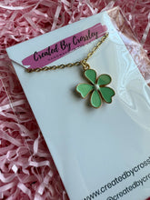 Load image into Gallery viewer, Green Flower Charm Necklace
