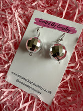 Load image into Gallery viewer, Silver Disco Ball Charm Earrings
