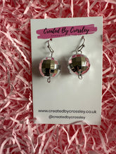 Load image into Gallery viewer, Silver Disco Ball Charm Earrings
