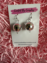 Load image into Gallery viewer, Silver Disco Ball Charm Earrings
