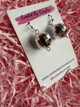 Load image into Gallery viewer, Silver Disco Ball Charm Earrings

