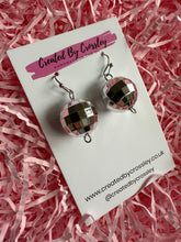 Load image into Gallery viewer, Silver Disco Ball Charm Earrings
