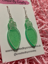 Load image into Gallery viewer, Green Lightbulb Resin Earrings
