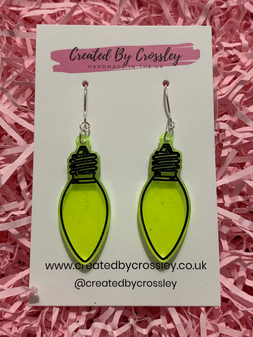 Neon Lightbulb Resin Earrings