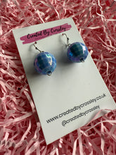 Load image into Gallery viewer, Blue Disco Ball Charm Earrings
