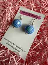 Load image into Gallery viewer, Blue Disco Ball Charm Earrings
