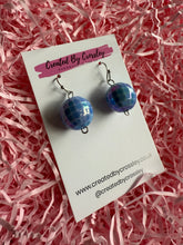 Load image into Gallery viewer, Blue Disco Ball Charm Earrings
