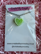 Load image into Gallery viewer, Green Heart Charm Necklace
