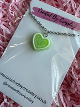 Load image into Gallery viewer, Green Heart Charm Necklace
