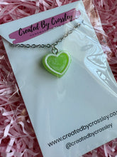 Load image into Gallery viewer, Green Heart Charm Necklace
