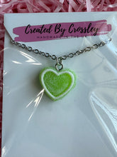Load image into Gallery viewer, Green Heart Charm Necklace

