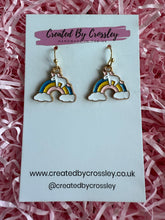 Load image into Gallery viewer, Unicorn Rainbow Charm Earrings
