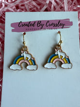 Load image into Gallery viewer, Unicorn Rainbow Charm Earrings
