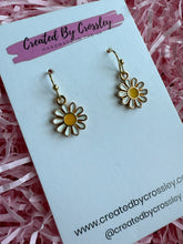Load image into Gallery viewer, White Flower Charm Earrings
