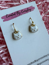 Load image into Gallery viewer, White Cat Charm Earrings

