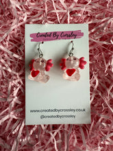 Load image into Gallery viewer, Heart Axolotl Charm Earrings
