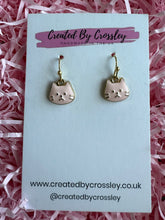 Load image into Gallery viewer, Pink Cat Charm Earrings
