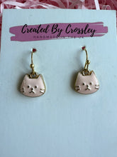 Load image into Gallery viewer, Pink Cat Charm Earrings
