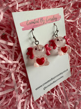 Load image into Gallery viewer, Heart Axolotl Charm Earrings
