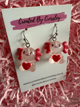 Load image into Gallery viewer, Heart Axolotl Charm Earrings
