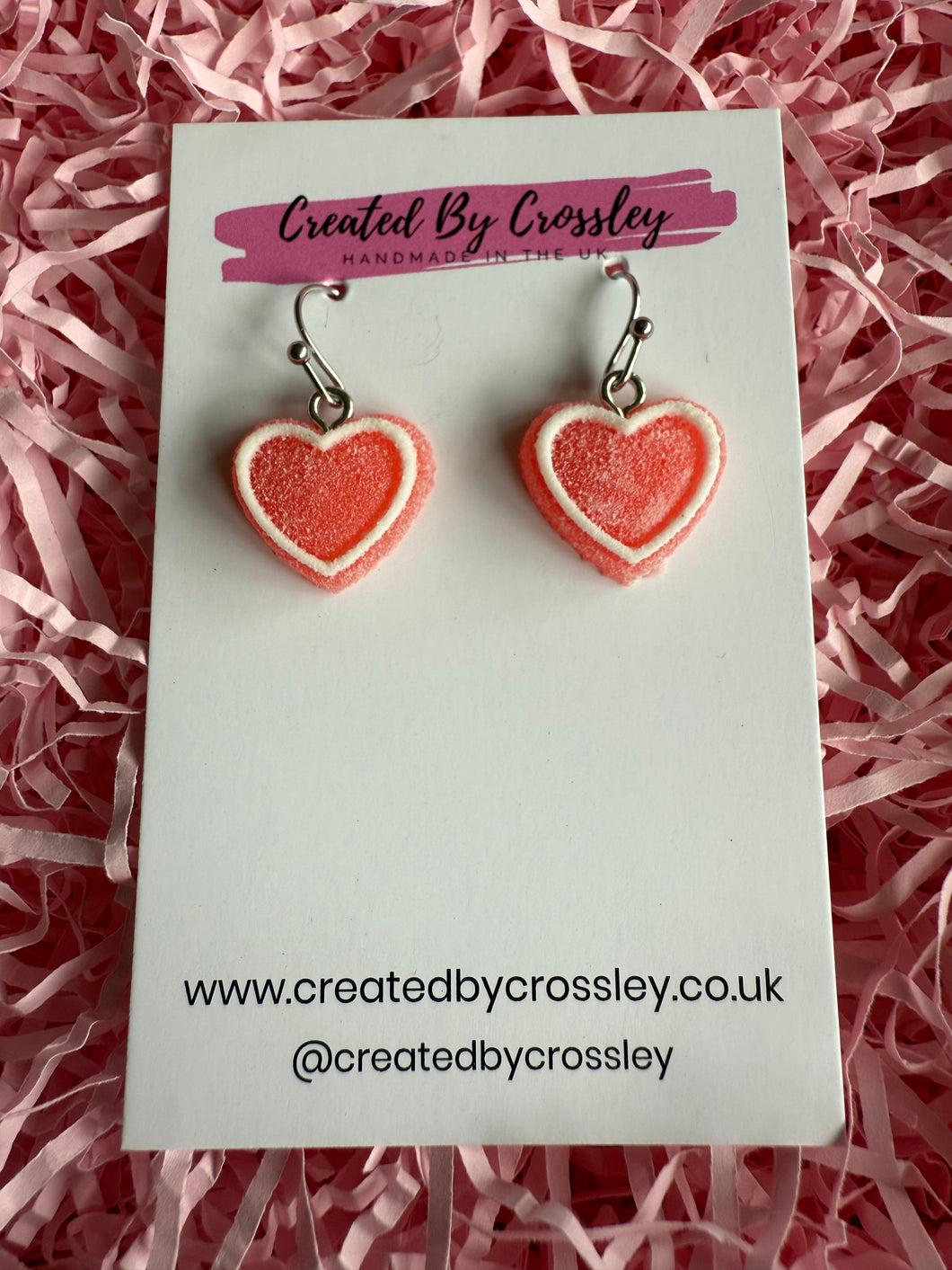 Red Heart Charm Earrings