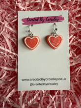 Load image into Gallery viewer, Red Heart Charm Earrings
