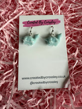 Load image into Gallery viewer, Mini Blue Dino Charm Earrings
