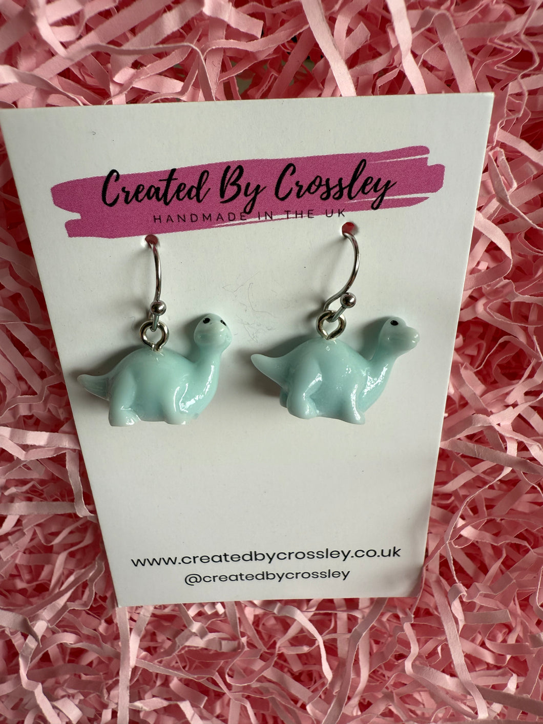 Mini Blue Dino Charm Earrings