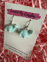 Load image into Gallery viewer, Mini Blue Dino Charm Earrings
