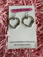 Load image into Gallery viewer, Barbed Wire Heart Charm Earrings
