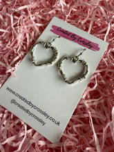 Load image into Gallery viewer, Barbed Wire Heart Charm Earrings
