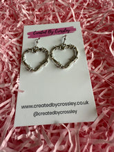 Load image into Gallery viewer, Barbed Wire Heart Charm Earrings
