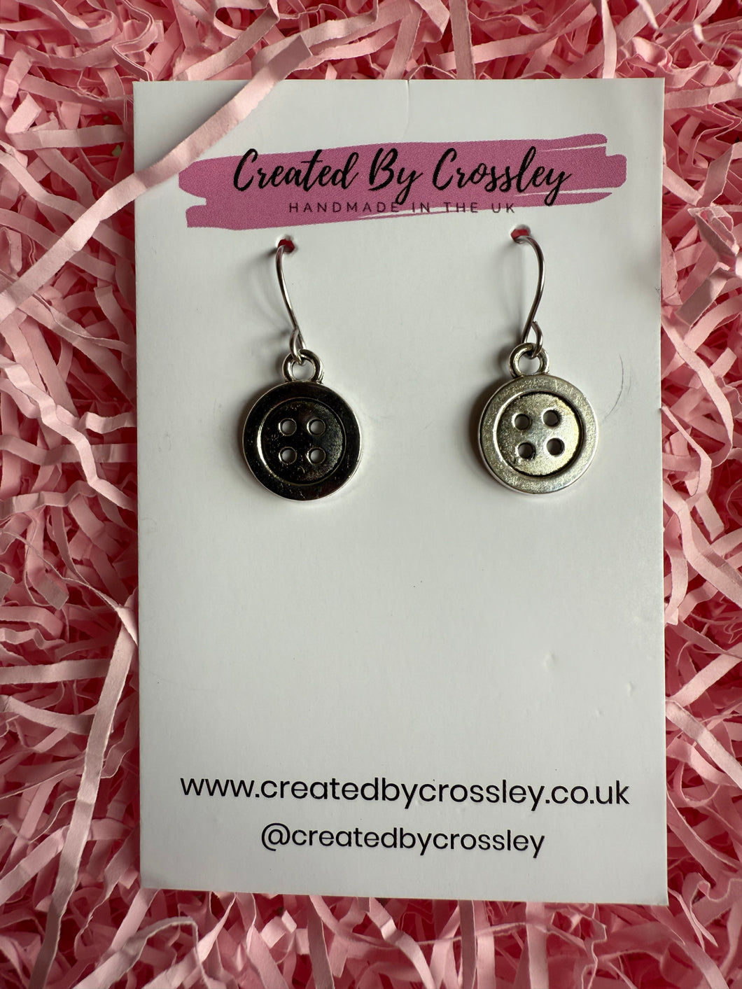 Button Charm Earrings