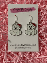 Load image into Gallery viewer, Christmas Polar Bear Charm Earrings
