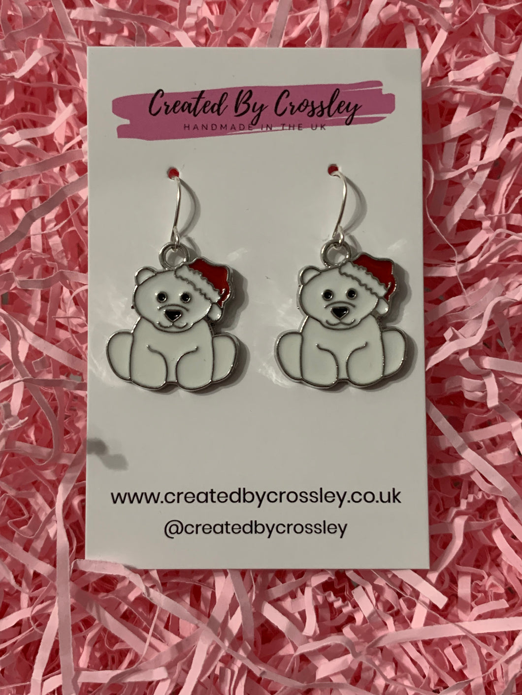 Christmas Polar Bear Charm Earrings