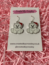 Load image into Gallery viewer, Christmas Polar Bear Charm Earrings
