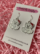 Load image into Gallery viewer, Christmas Polar Bear Charm Earrings
