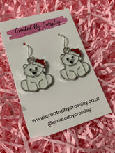 Load image into Gallery viewer, Christmas Polar Bear Charm Earrings
