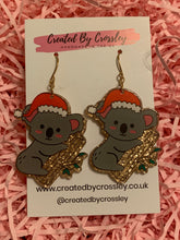 Load image into Gallery viewer, Christmas Koala Charm Earrings
