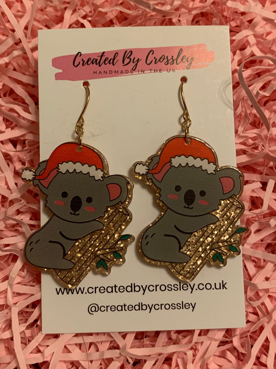 Christmas Koala Charm Earrings