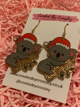 Load image into Gallery viewer, Christmas Koala Charm Earrings
