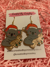 Load image into Gallery viewer, Christmas Koala Charm Earrings
