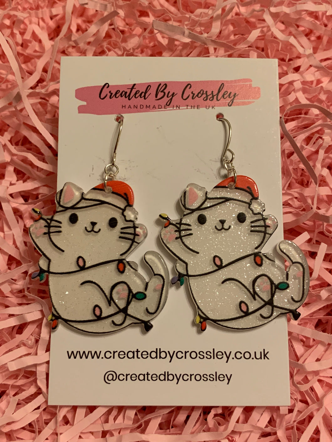 Christmas Cat Charm Earrings