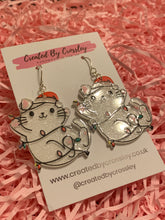 Load image into Gallery viewer, Christmas Cat Charm Earrings
