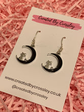 Load image into Gallery viewer, Black Cat Moon Earrings
