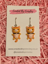 Load image into Gallery viewer, Orange Cat Charm Earrings
